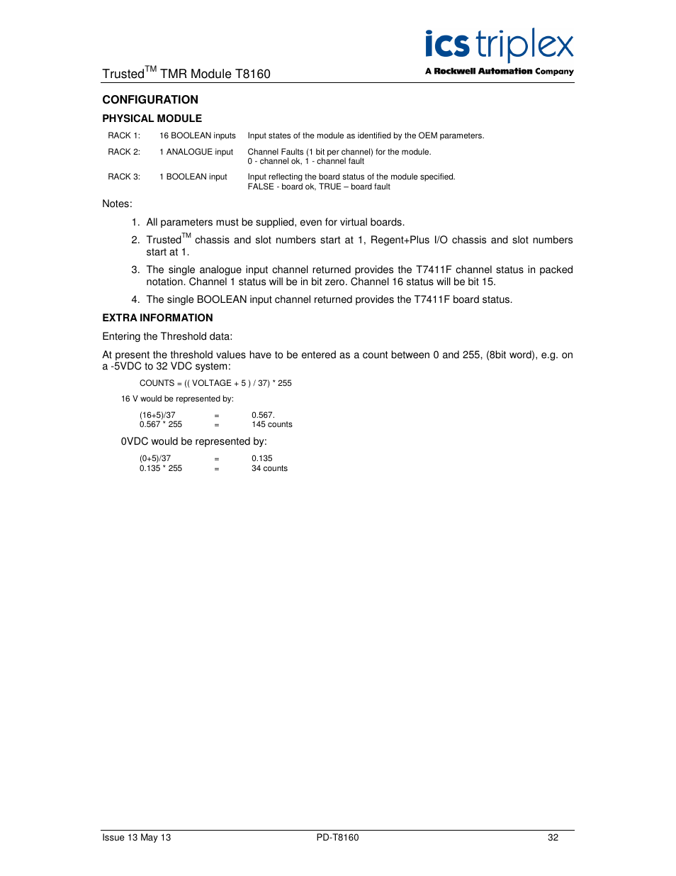 Trusted, Tmr module t8160, Configuration | Rockwell Automation T8160 Trusted TMR Interface User Manual | Page 32 / 80