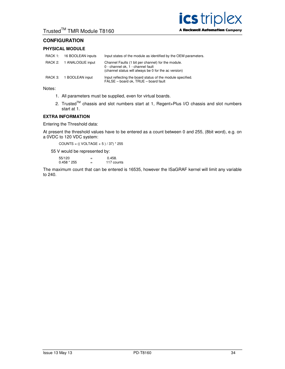 Trusted, Tmr module t8160 | Rockwell Automation T8160 Trusted TMR Interface User Manual | Page 34 / 80