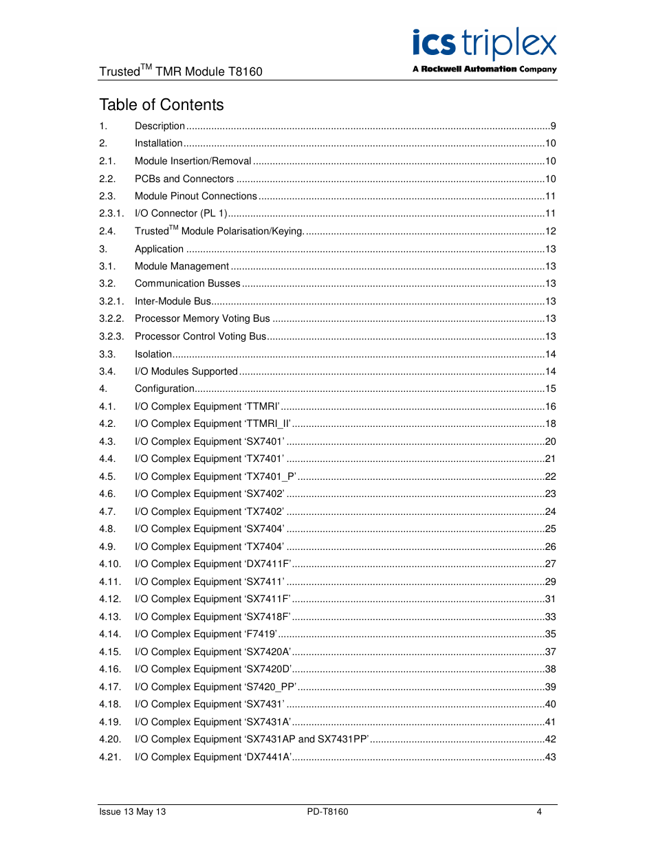 Rockwell Automation T8160 Trusted TMR Interface User Manual | Page 4 / 80