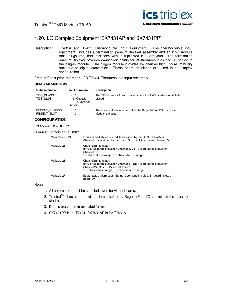 Trusted, Tmr module t8160 | Rockwell Automation T8160 Trusted TMR Interface User Manual | Page 42 / 80