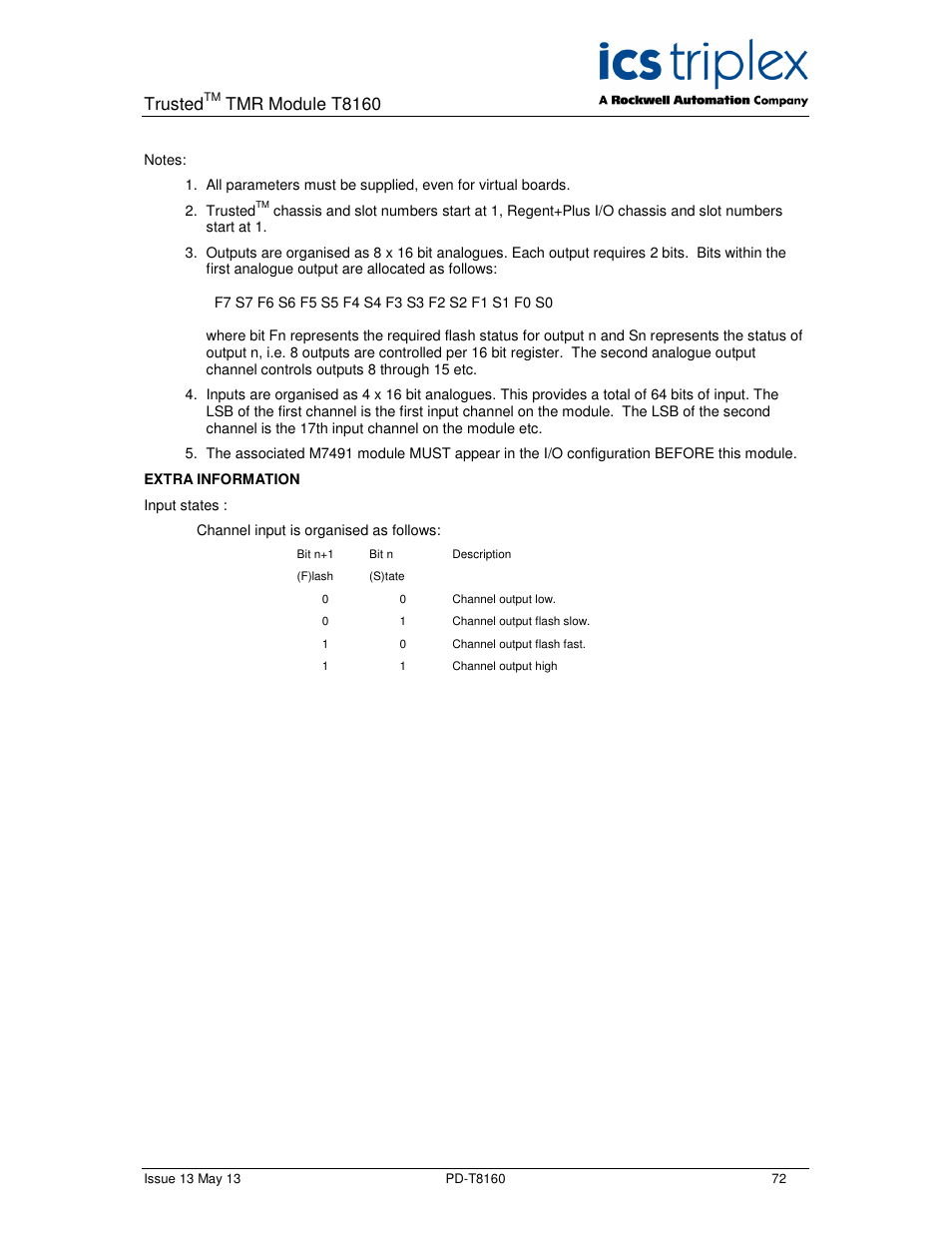 Trusted, Tmr module t8160 | Rockwell Automation T8160 Trusted TMR Interface User Manual | Page 72 / 80