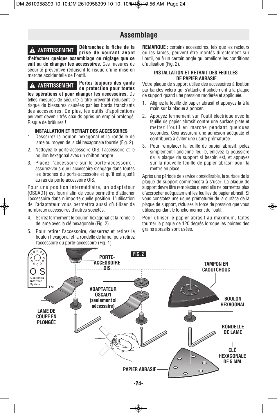 Assemblage | Bosch MX25E User Manual | Page 24 / 52