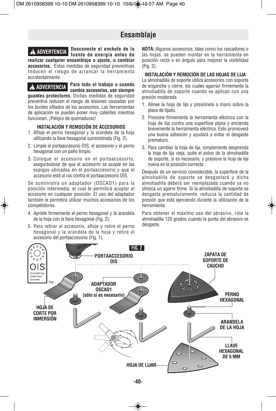 Ensamblaje | Bosch MX25E User Manual | Page 40 / 52