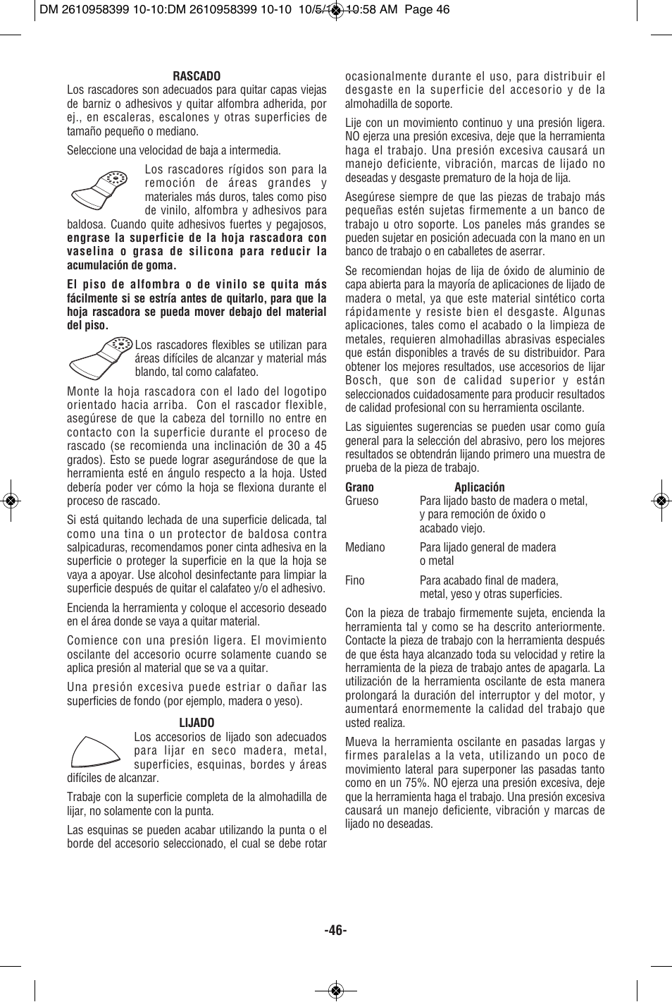 Bosch MX25E User Manual | Page 46 / 52