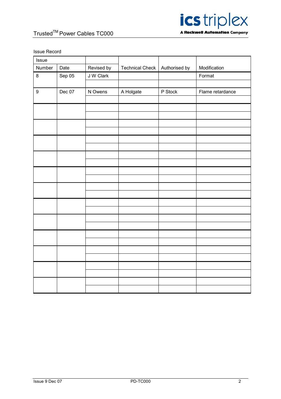 Trusted, Power cables tc000 | Rockwell Automation TC000 Trusted TC000 Power Cables User Manual | Page 2 / 14