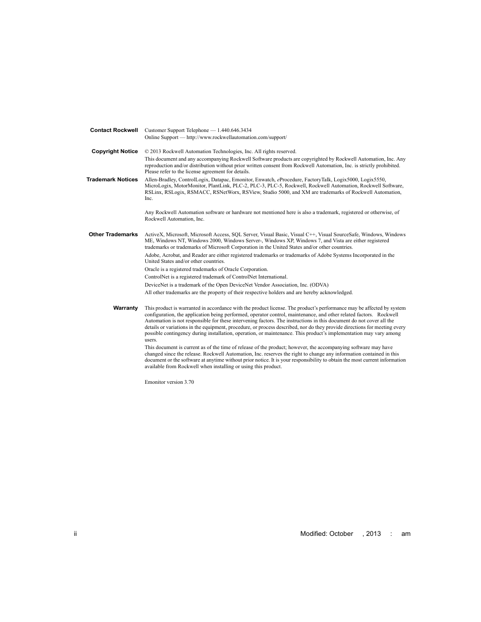 Rockwell Automation Emonitor with a Gupta Single-User Database User Manual | Page 2 / 50