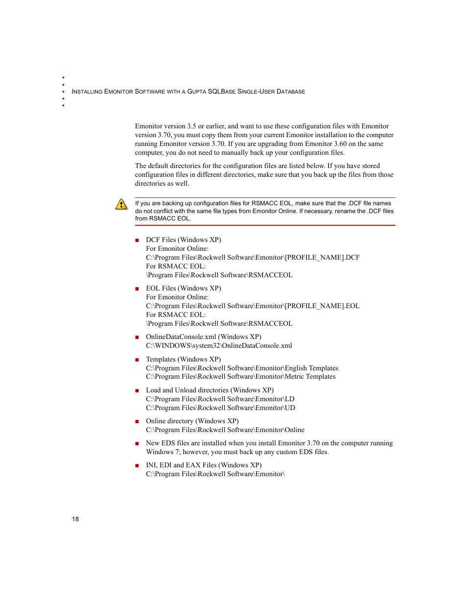 Rockwell Automation Emonitor with a Gupta Single-User Database User Manual | Page 22 / 50