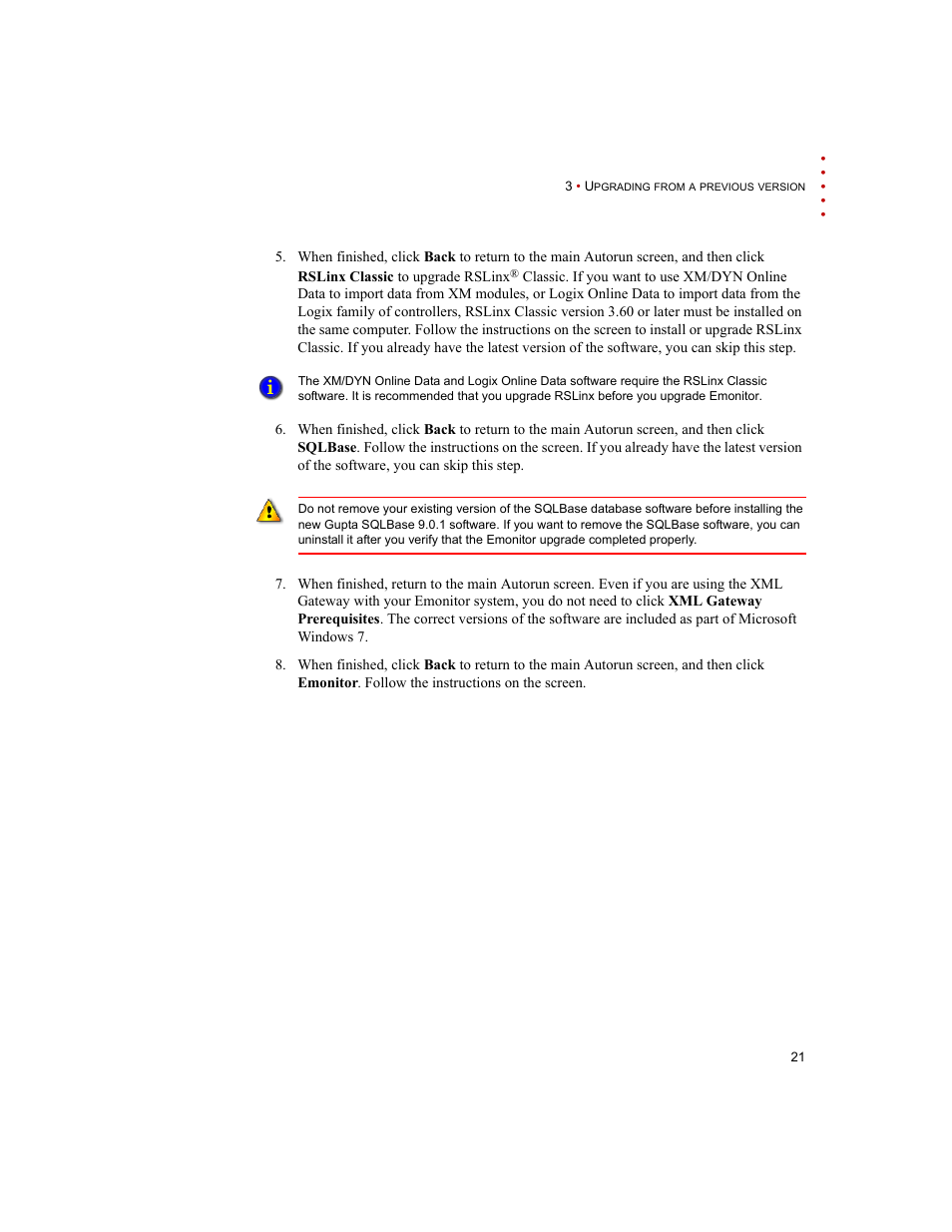 Rockwell Automation Emonitor with a Gupta Single-User Database User Manual | Page 25 / 50