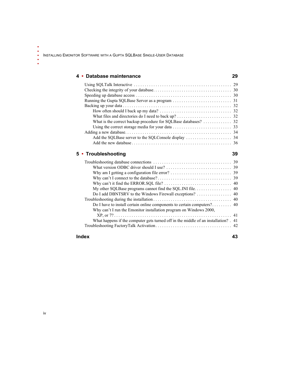 Rockwell Automation Emonitor with a Gupta Single-User Database User Manual | Page 4 / 50