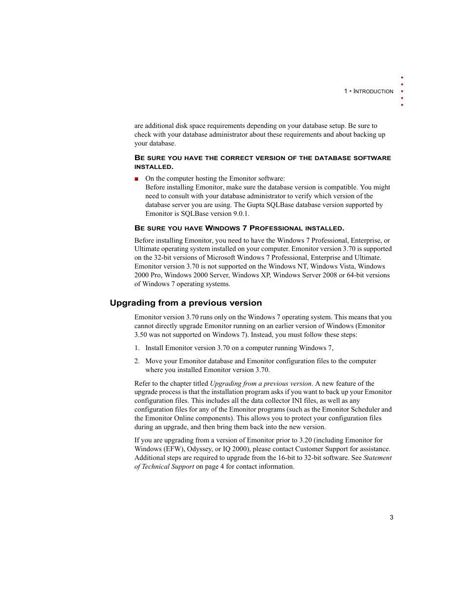 Upgrading from a previous version | Rockwell Automation Emonitor with a Gupta Single-User Database User Manual | Page 7 / 50