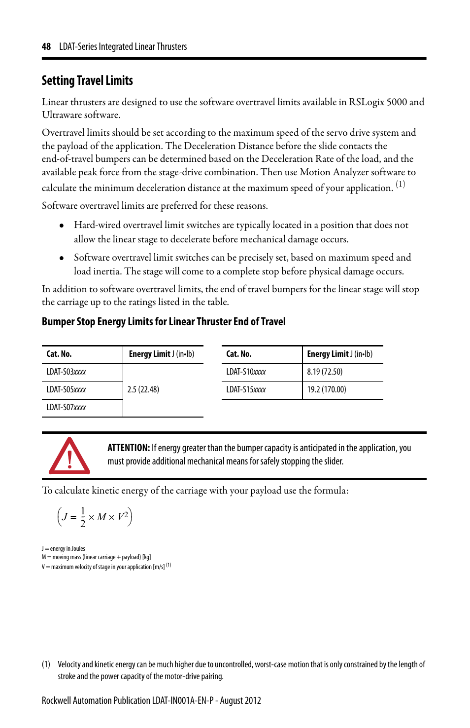 Setting travel limits | Rockwell Automation LDAT Integrated Linear Thrusters User Manual | Page 48 / 80