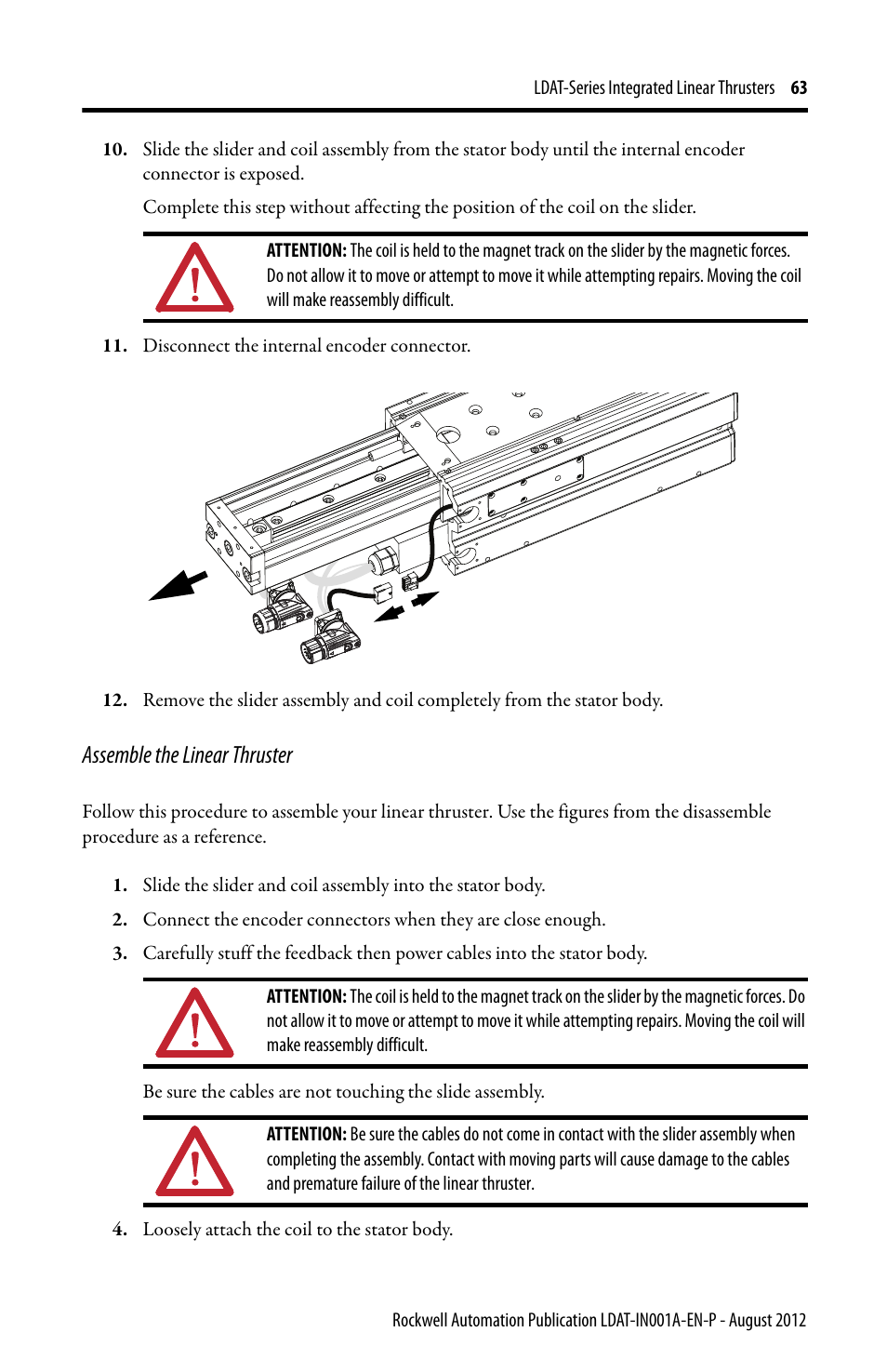Assemble the linear thruster | Rockwell Automation LDAT Integrated Linear Thrusters User Manual | Page 63 / 80