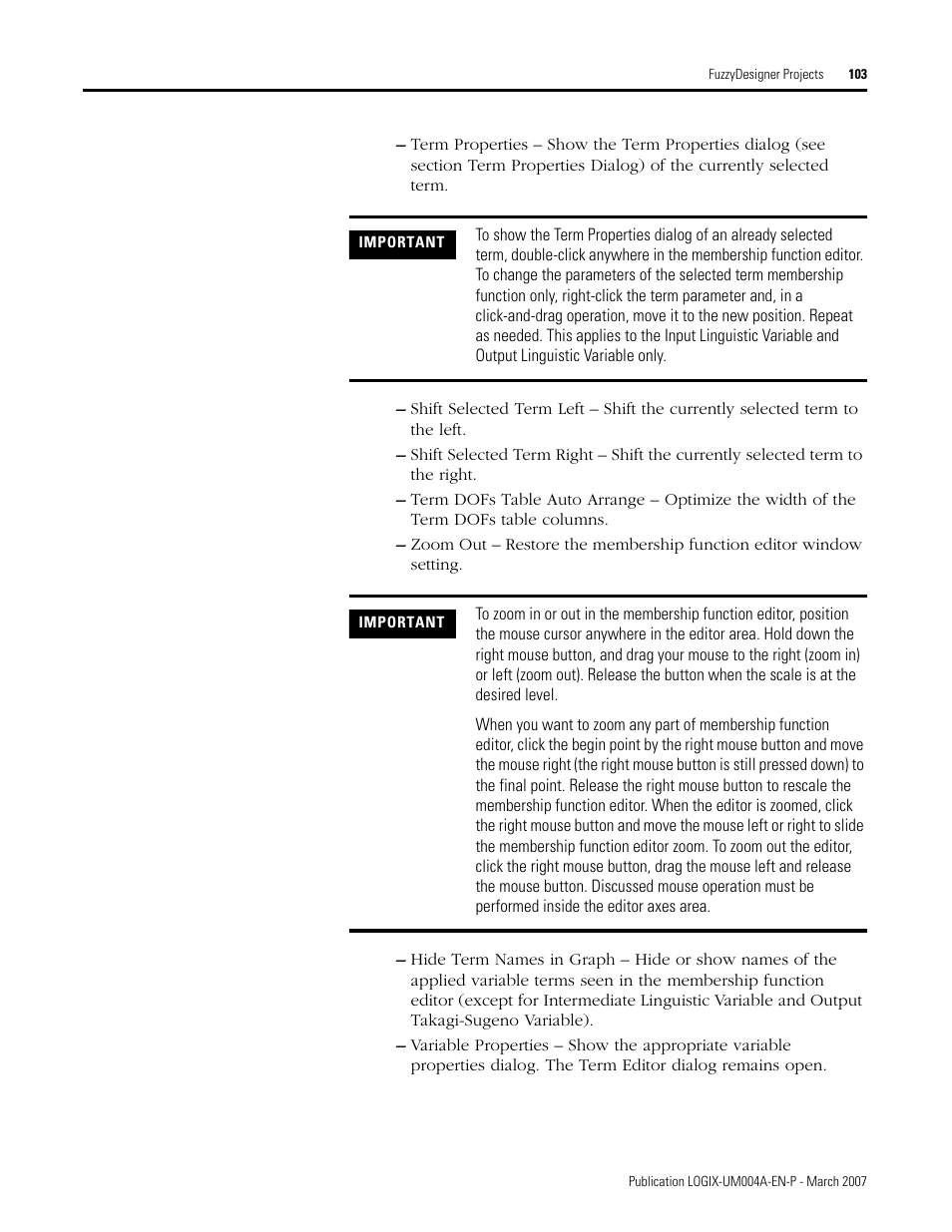 Rockwell Automation RSLogix 5000 Fuzzy Designer User Manual | Page 103 / 156