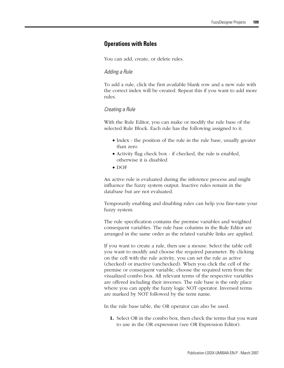 Operations with rules | Rockwell Automation RSLogix 5000 Fuzzy Designer User Manual | Page 109 / 156