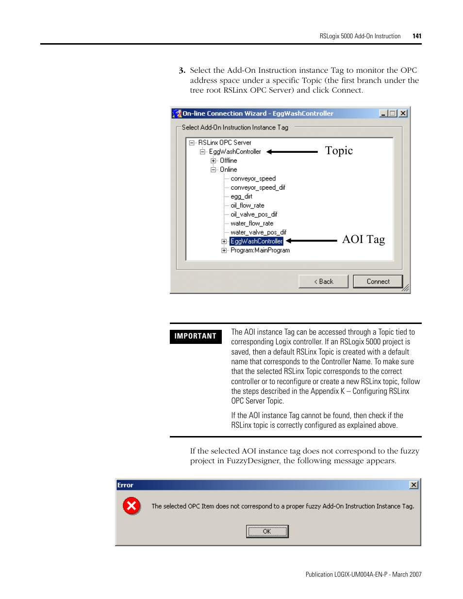 Topic aoi tag | Rockwell Automation RSLogix 5000 Fuzzy Designer User Manual | Page 141 / 156