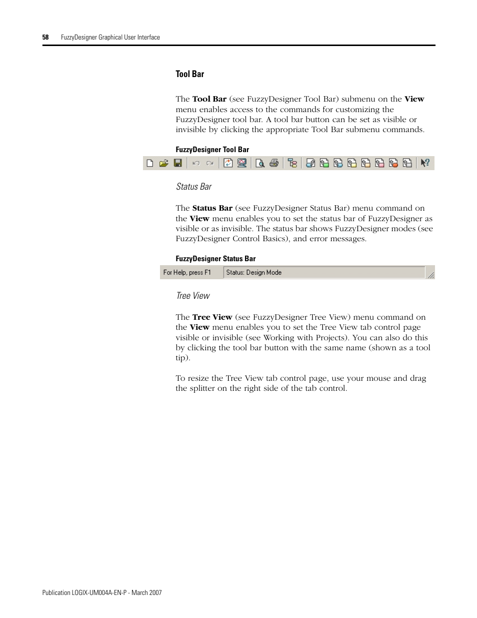 Tool bar | Rockwell Automation RSLogix 5000 Fuzzy Designer User Manual | Page 58 / 156