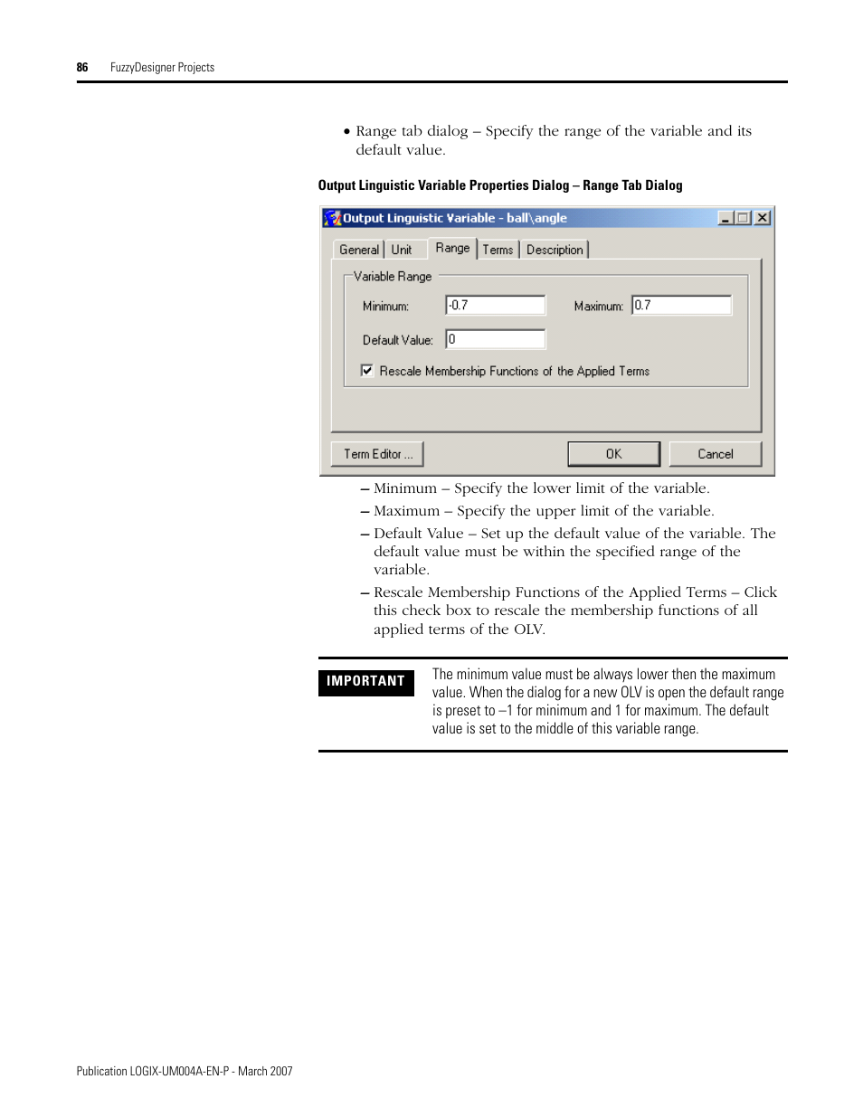 Rockwell Automation RSLogix 5000 Fuzzy Designer User Manual | Page 86 / 156