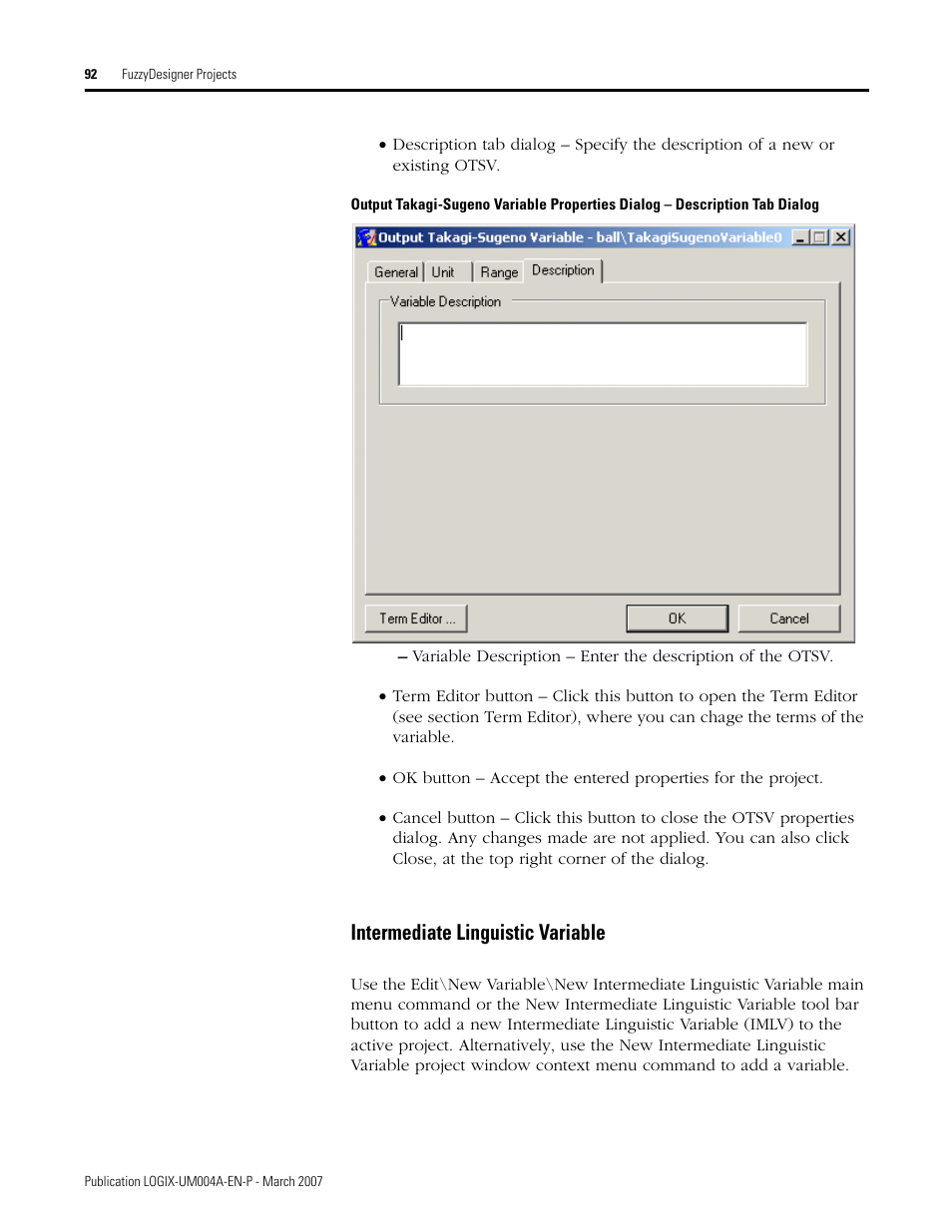 Intermediate linguistic variable | Rockwell Automation RSLogix 5000 Fuzzy Designer User Manual | Page 92 / 156