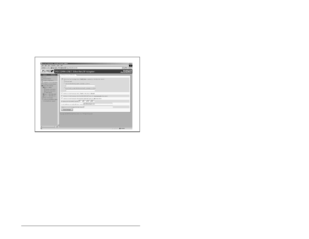 4 configure e-mail notification web page | Rockwell Automation MD65 EtherNet/IP Communication Module User Manual | Page 111 / 180