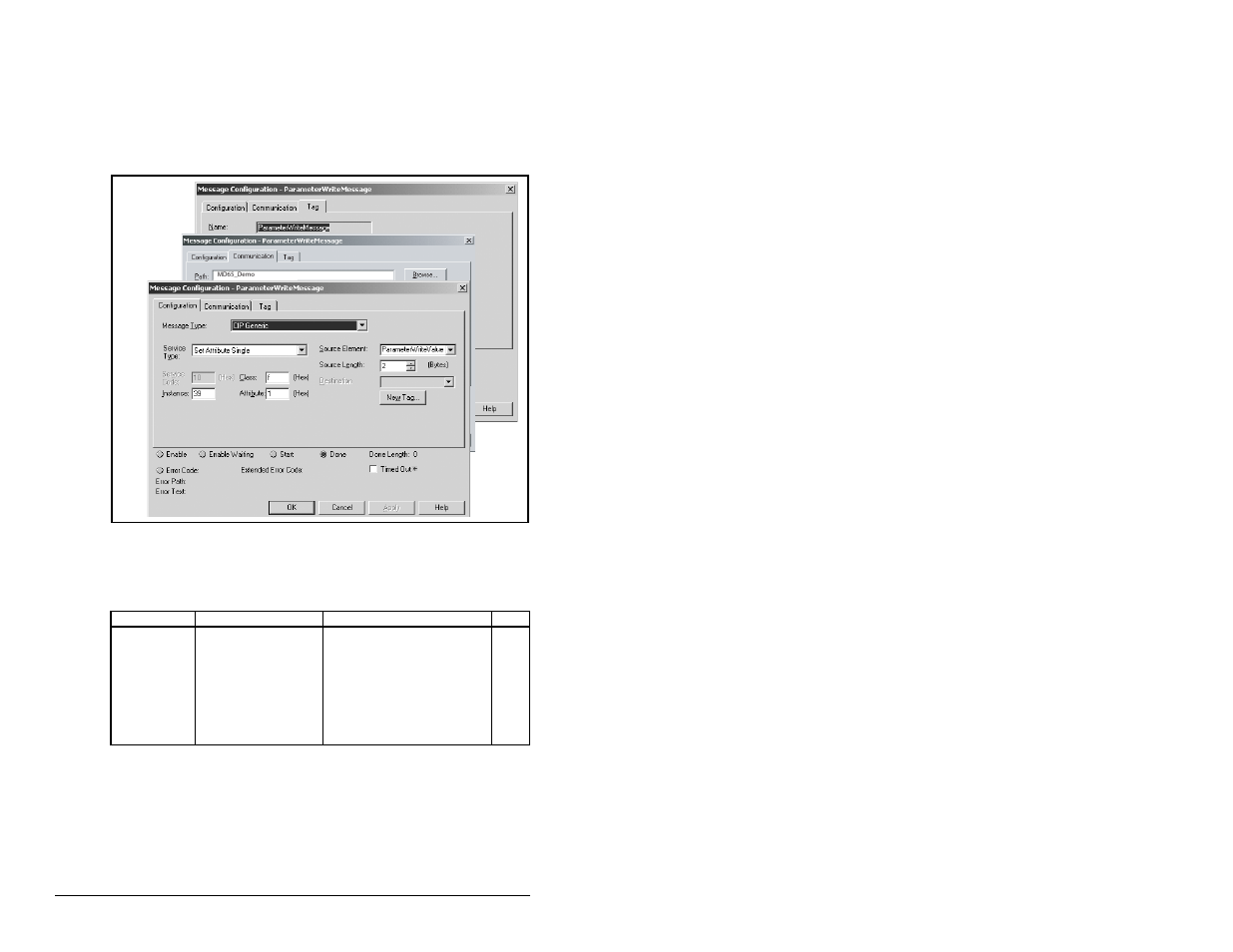 2 set attribute single message example | Rockwell Automation MD65 EtherNet/IP Communication Module User Manual | Page 62 / 180