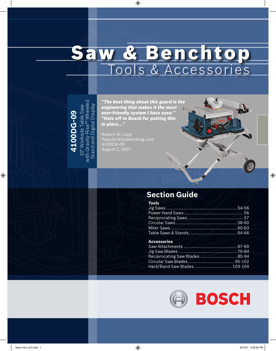 Bosch 4100DG-09 User Manual | 52 pages