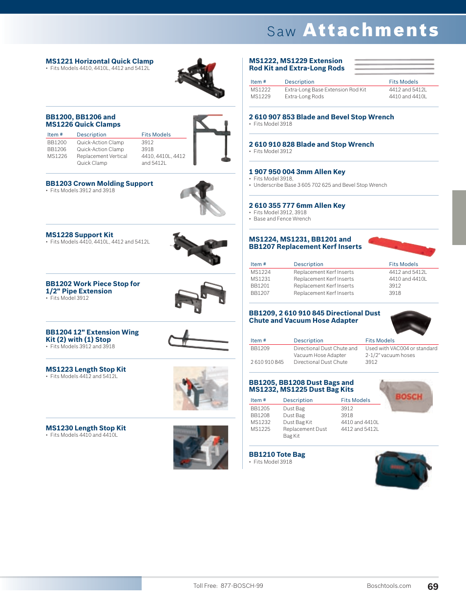 Attachments | Bosch 4100DG-09 User Manual | Page 17 / 52