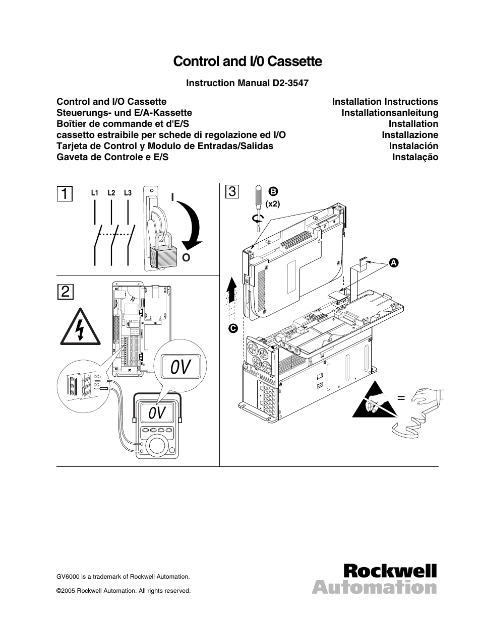 Rockwell Automation GV6000 Control and I/O Cassette User Manual | 4 pages