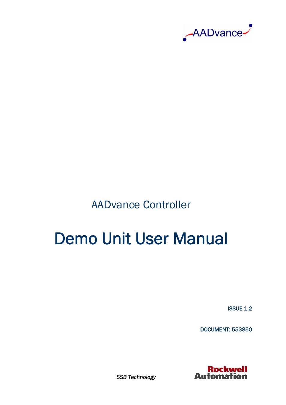 Rockwell Automation AADvance Controller Demo Unit User Manual | 100 pages