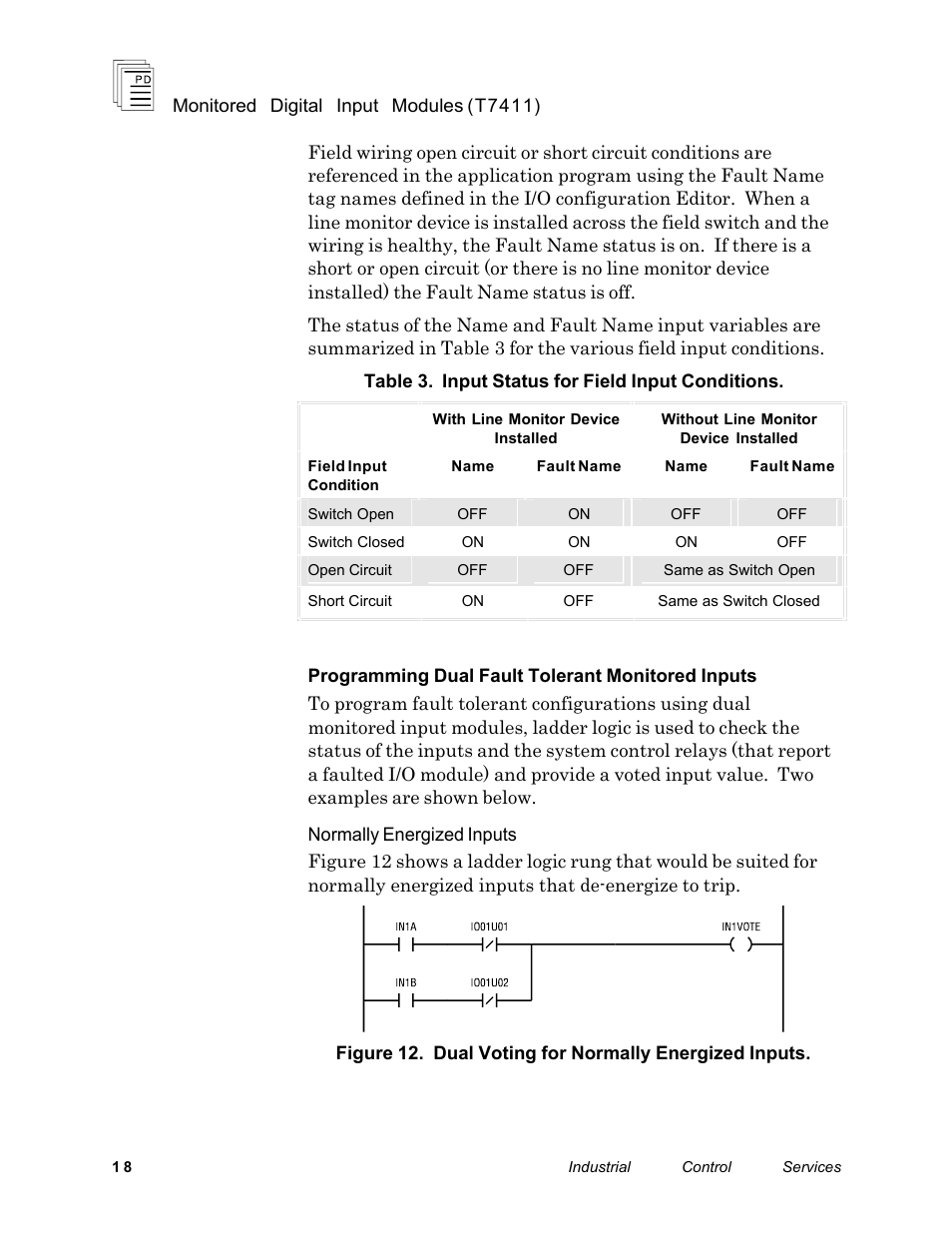 Rockwell Automation T7411 ICS Regent+Plus Monitored Digital Input Modules 24VDC User Manual | Page 18 / 23