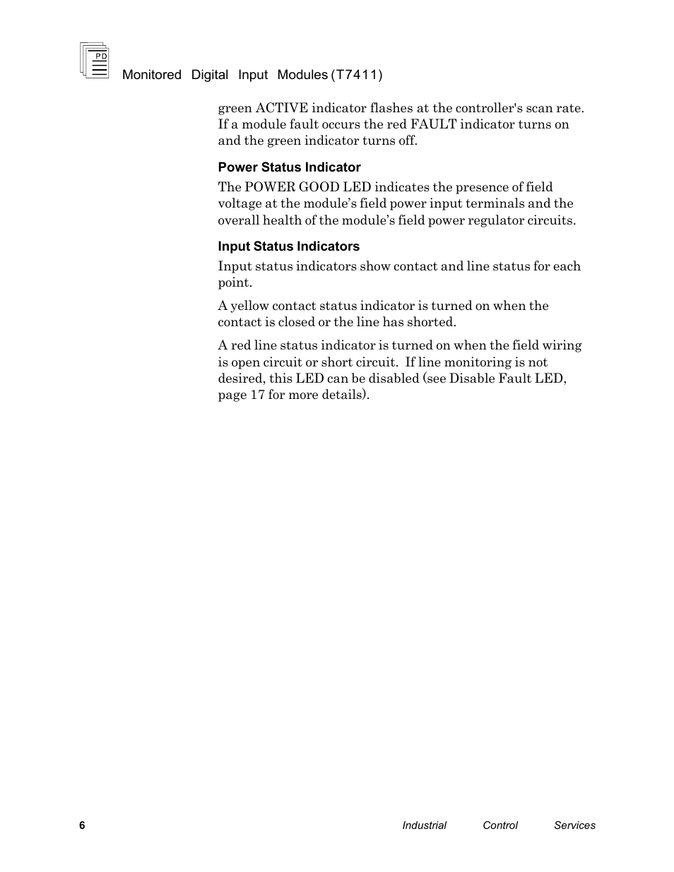 Rockwell Automation T7411 ICS Regent+Plus Monitored Digital Input Modules 24VDC User Manual | Page 6 / 23