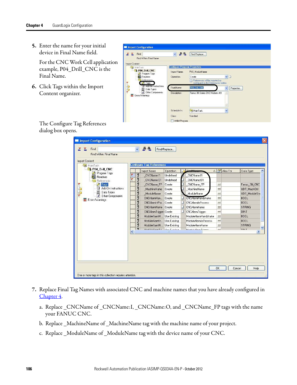 Rockwell Automation IASIMP Computer Numerical Control (CNC) Machining Accelerator Toolkit Quick Start User Manual | Page 106 / 278