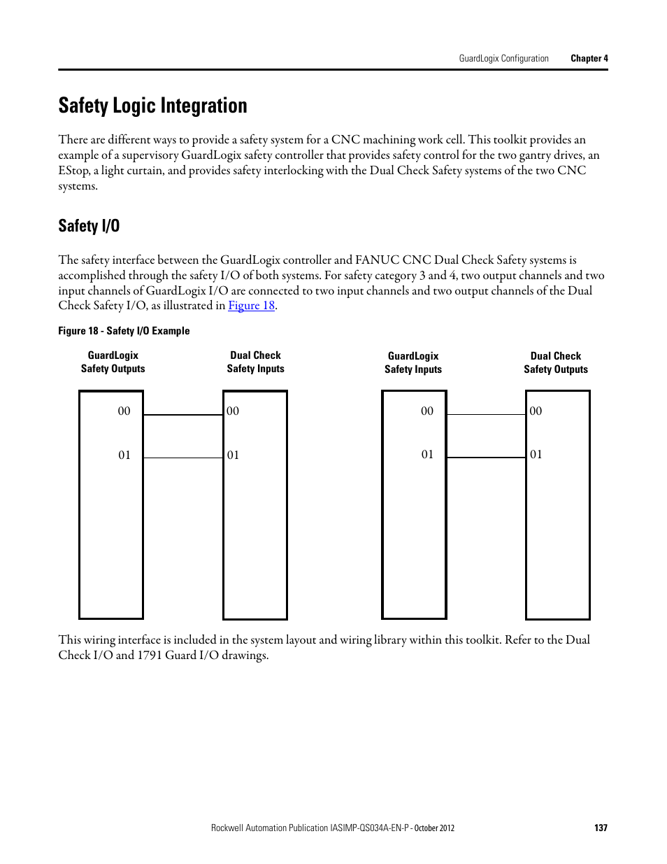 Safety logic integration, Safety i/o | Rockwell Automation IASIMP Computer Numerical Control (CNC) Machining Accelerator Toolkit Quick Start User Manual | Page 137 / 278