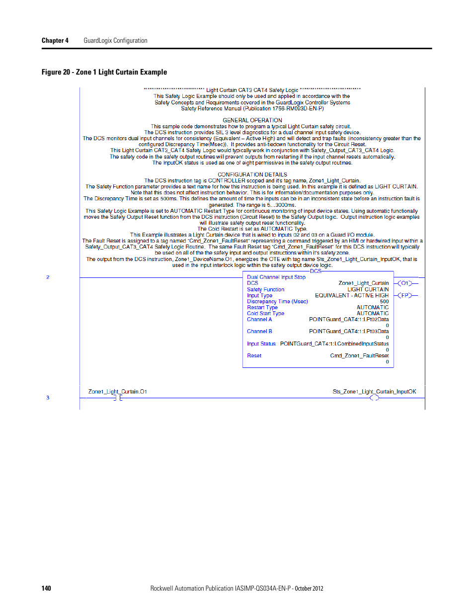 Zone 1 light curtain example | Rockwell Automation IASIMP Computer Numerical Control (CNC) Machining Accelerator Toolkit Quick Start User Manual | Page 140 / 278