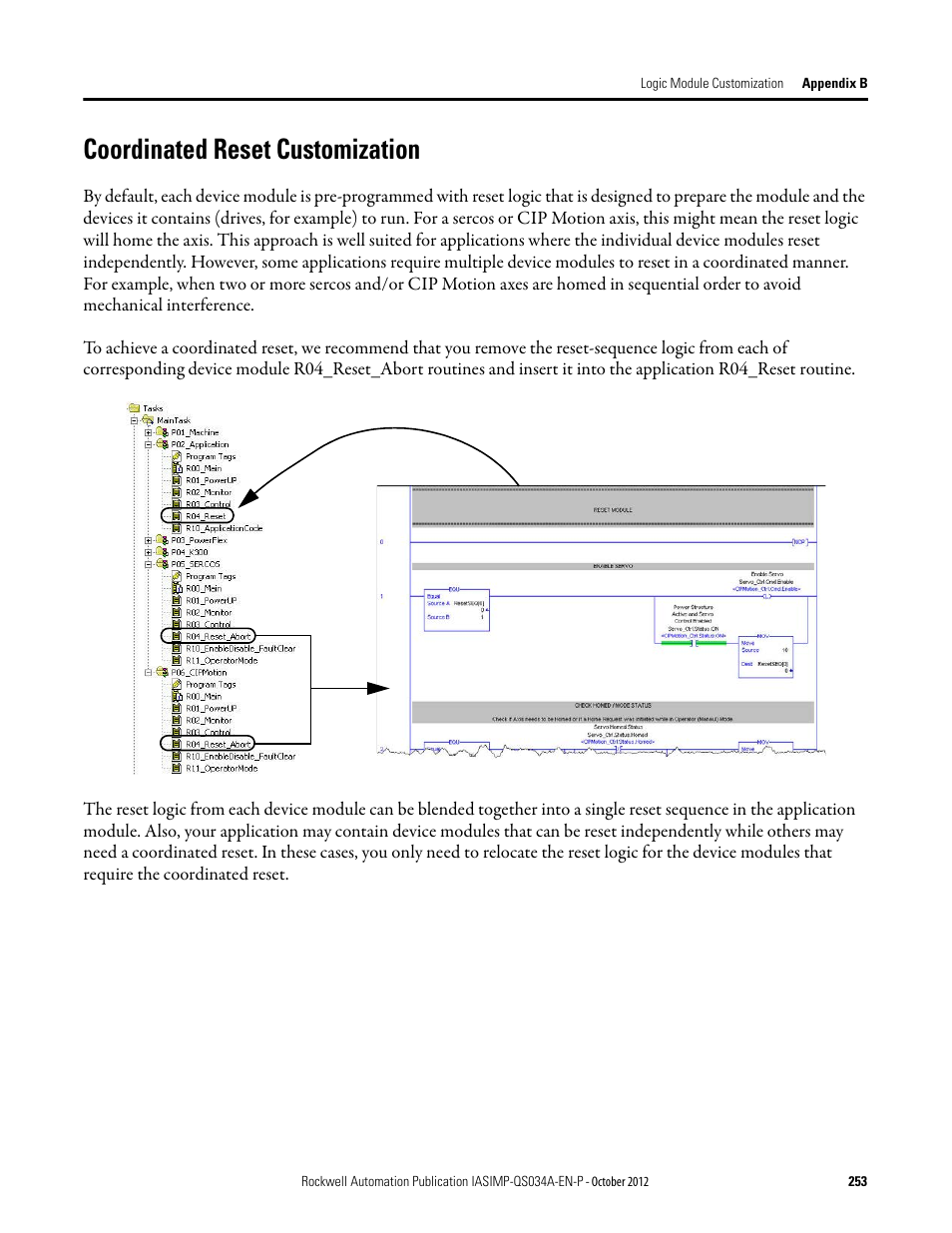 Coordinated reset customization | Rockwell Automation IASIMP Computer Numerical Control (CNC) Machining Accelerator Toolkit Quick Start User Manual | Page 253 / 278