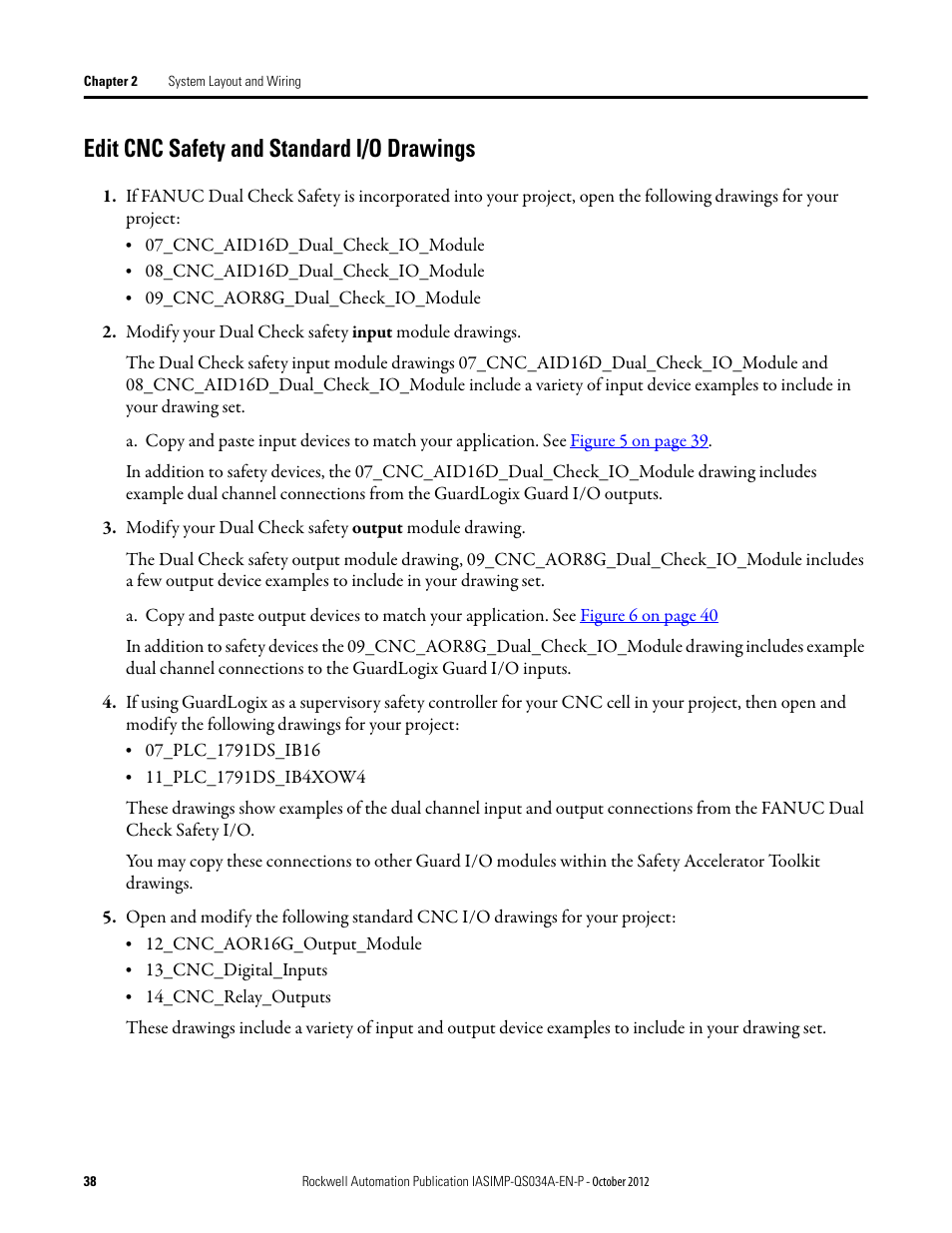 Edit cnc safety and standard i/o drawings | Rockwell Automation IASIMP Computer Numerical Control (CNC) Machining Accelerator Toolkit Quick Start User Manual | Page 38 / 278