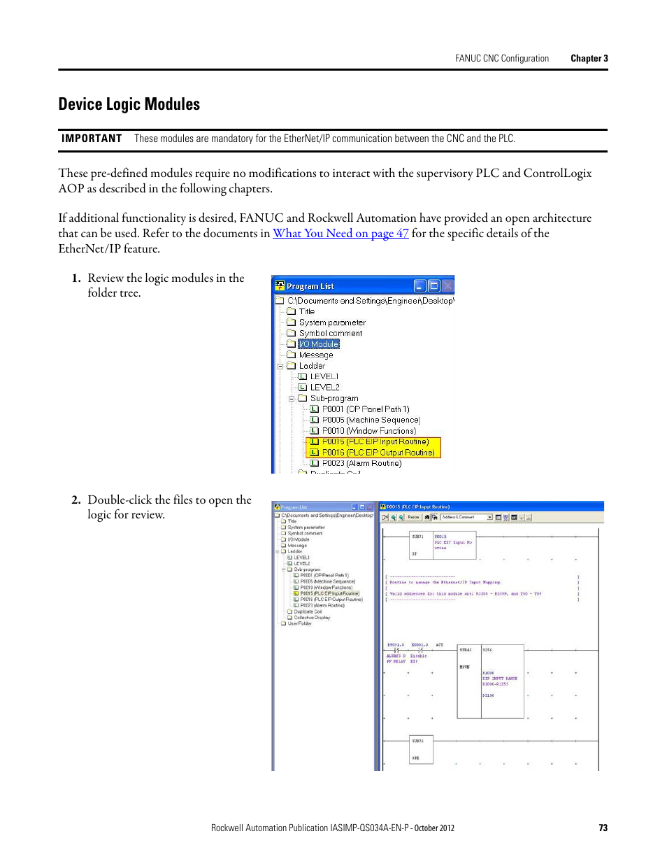 Device logic modules | Rockwell Automation IASIMP Computer Numerical Control (CNC) Machining Accelerator Toolkit Quick Start User Manual | Page 73 / 278