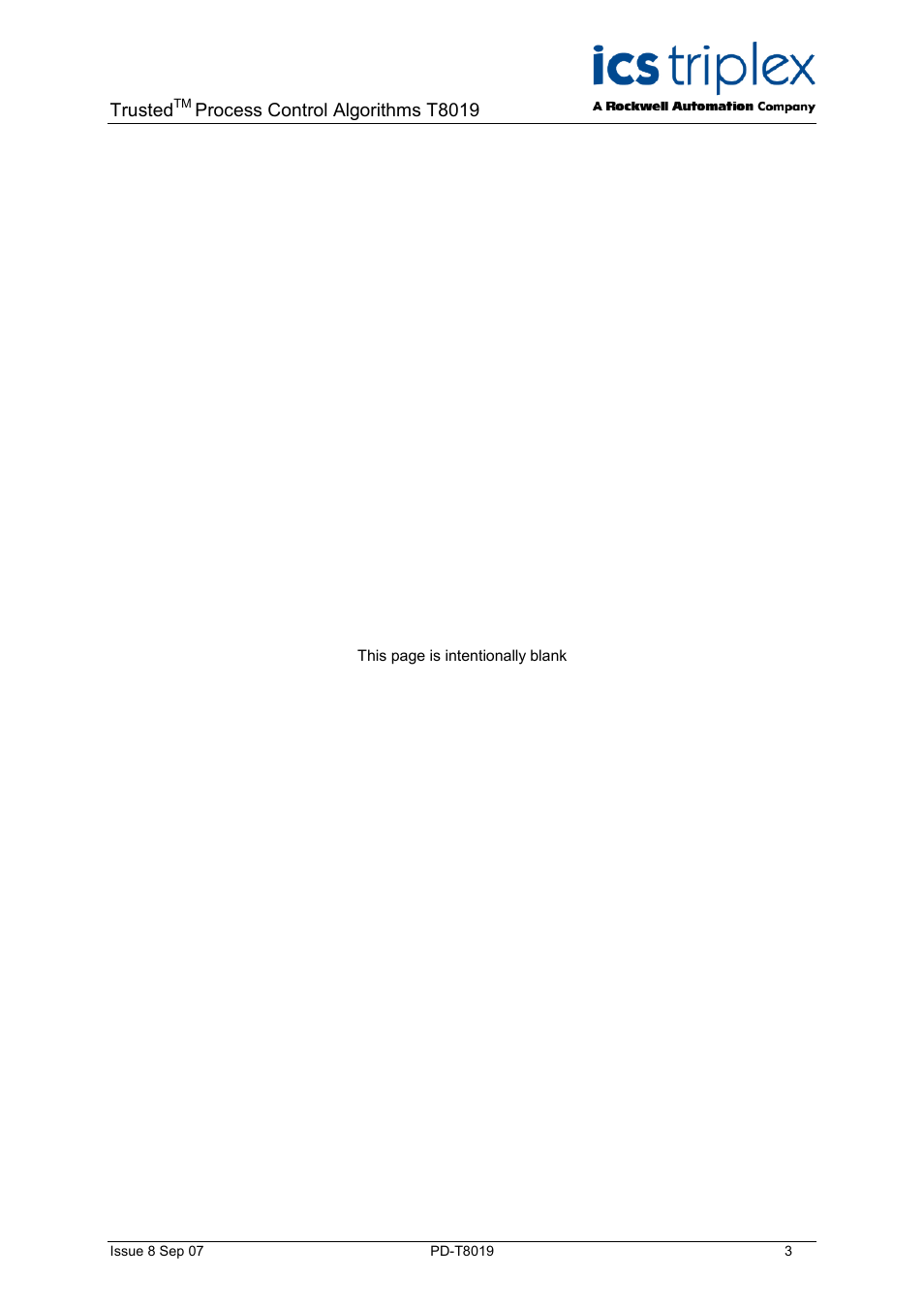 Trusted, Process control algorithms t8019 | Rockwell Automation T8019 Trusted Process Control Algorithm Software Package User Manual | Page 3 / 28