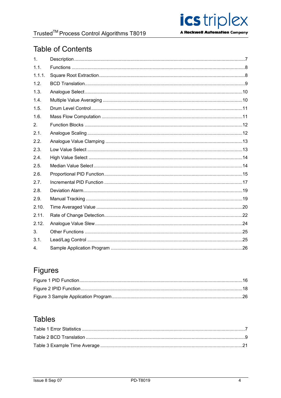 Rockwell Automation T8019 Trusted Process Control Algorithm Software Package User Manual | Page 4 / 28
