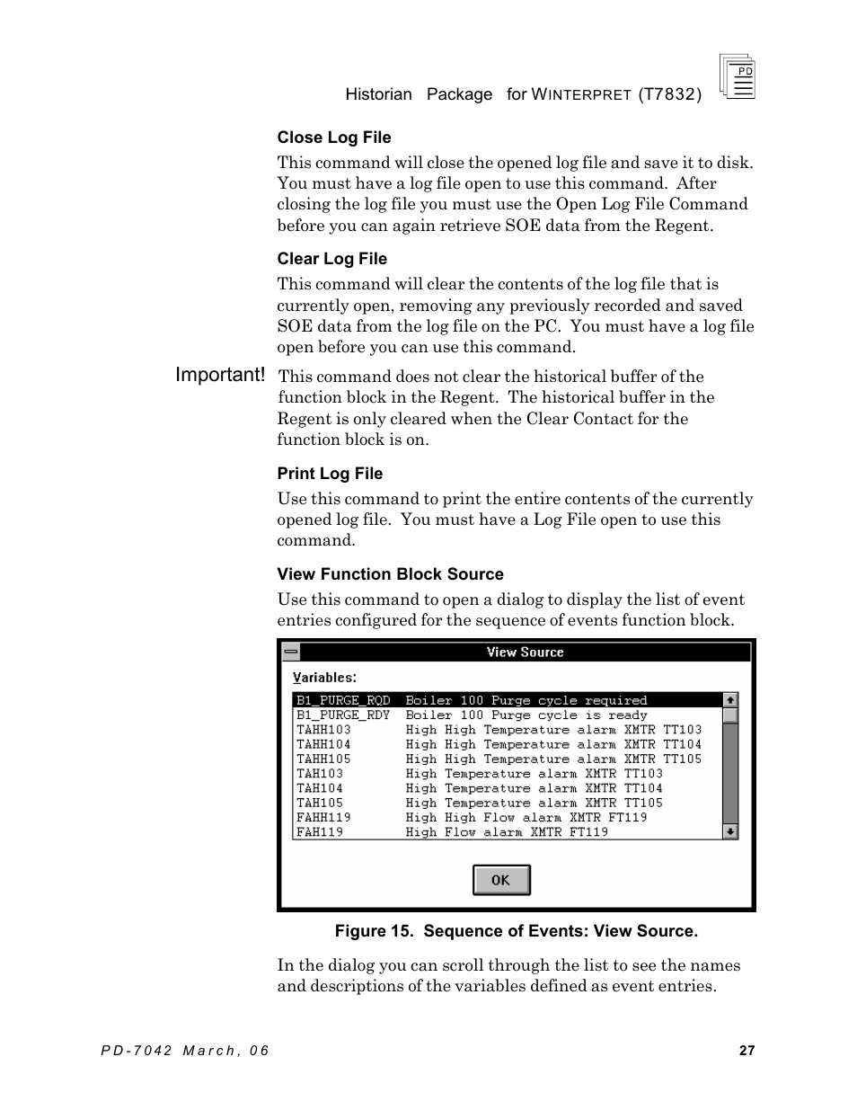 Important | Rockwell Automation T7832 ICS Regent+Plus Historian Packages for Winterpret User Manual | Page 27 / 42