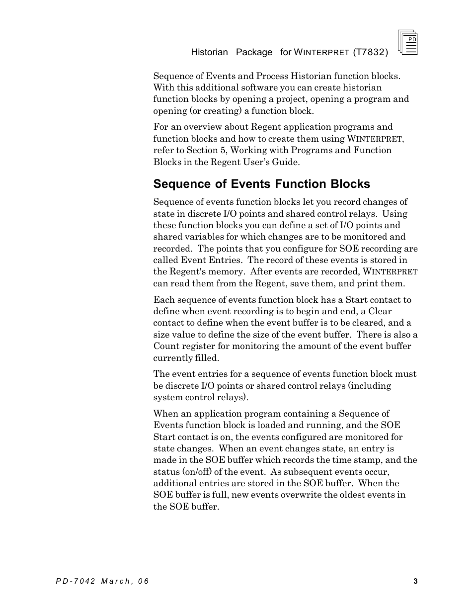 Sequence of events function blocks | Rockwell Automation T7832 ICS Regent+Plus Historian Packages for Winterpret User Manual | Page 3 / 42