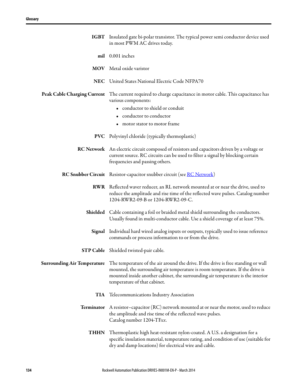 Rockwell Automation 1336T Wiring and Grounding Guide, (PWM) AC Drives User Manual | Page 134 / 144