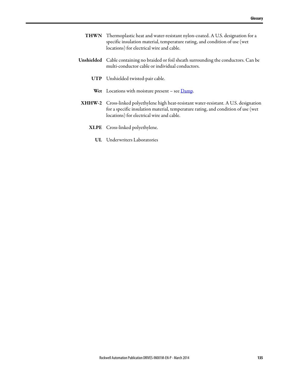Rockwell Automation 1336T Wiring and Grounding Guide, (PWM) AC Drives User Manual | Page 135 / 144