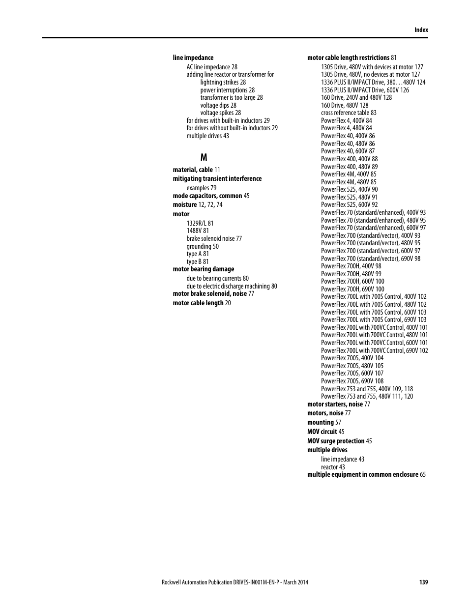 Rockwell Automation 1336T Wiring and Grounding Guide, (PWM) AC Drives User Manual | Page 139 / 144