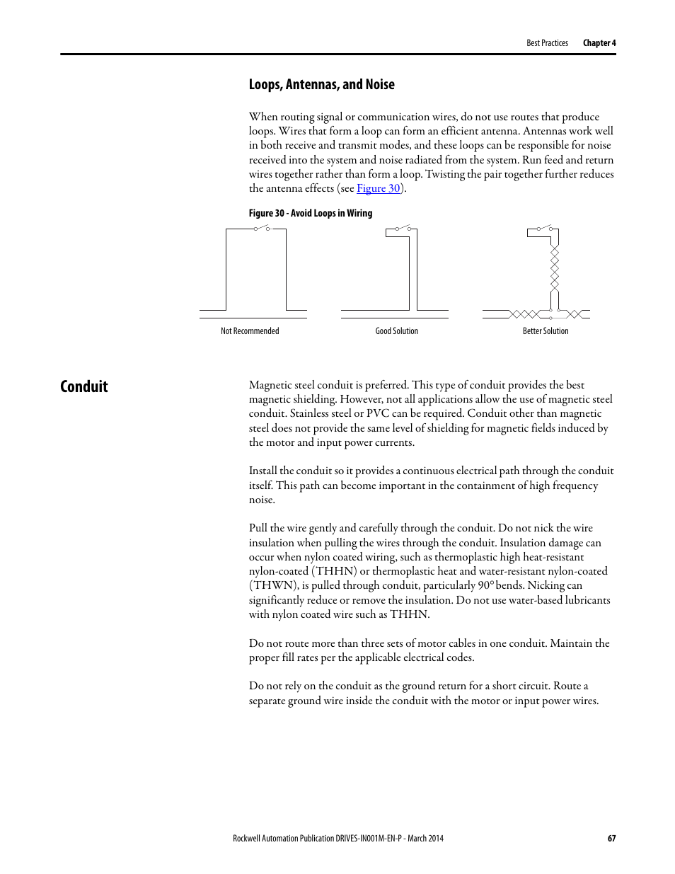 Loops, antennas, and noise, Conduit | Rockwell Automation 1336T Wiring and Grounding Guide, (PWM) AC Drives User Manual | Page 67 / 144