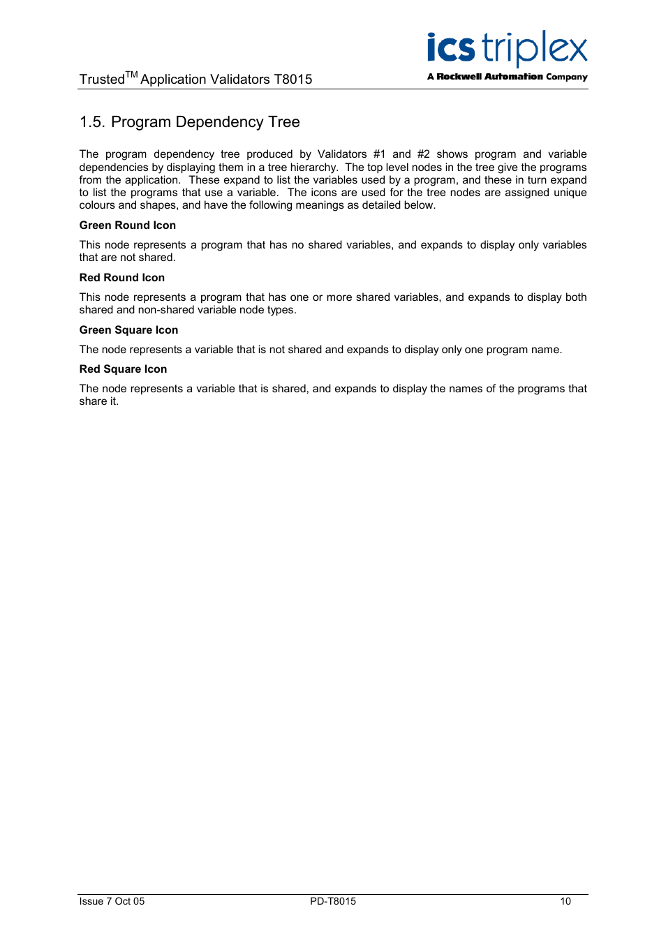 Program dependency tree | Rockwell Automation T8015 Trusted Toolset Application Validator Software Package User Manual | Page 10 / 14