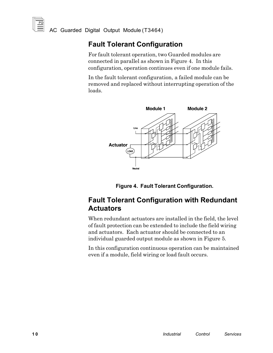 Fault tolerant configuration | Rockwell Automation T3464 ICS Regent AC Guarded Digital Output Module User Manual | Page 10 / 22