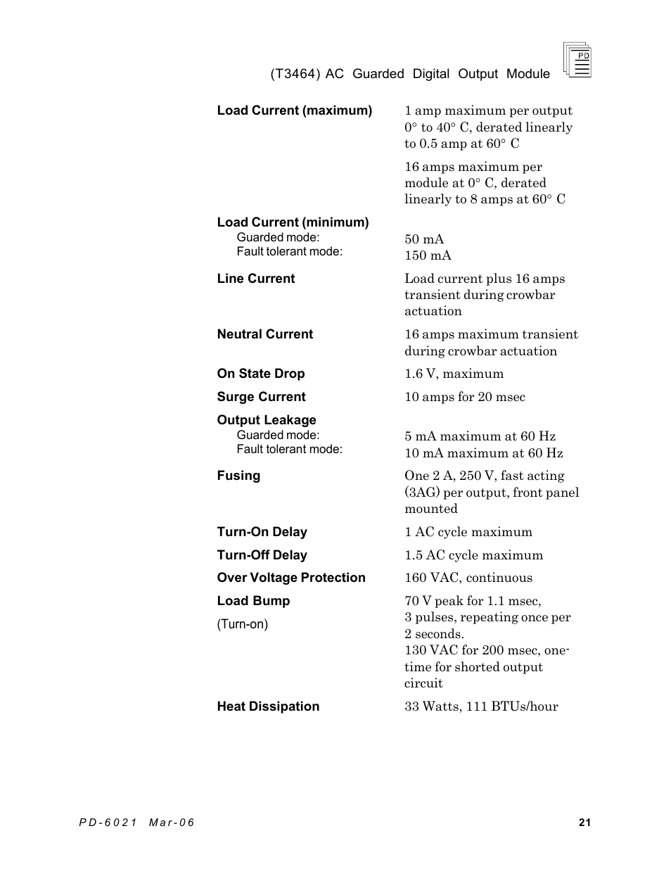 Rockwell Automation T3464 ICS Regent AC Guarded Digital Output Module User Manual | Page 21 / 22