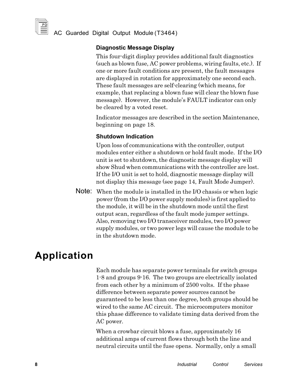 Application | Rockwell Automation T3464 ICS Regent AC Guarded Digital Output Module User Manual | Page 8 / 22