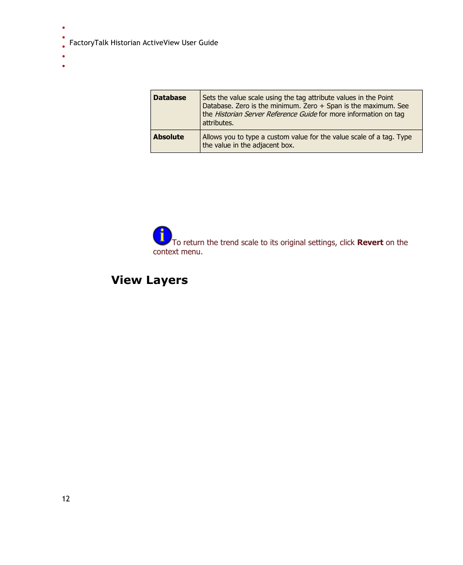 View layers | Rockwell Automation FactoryTalk Historian SE ActiveView 3.2 User Guide User Manual | Page 20 / 101