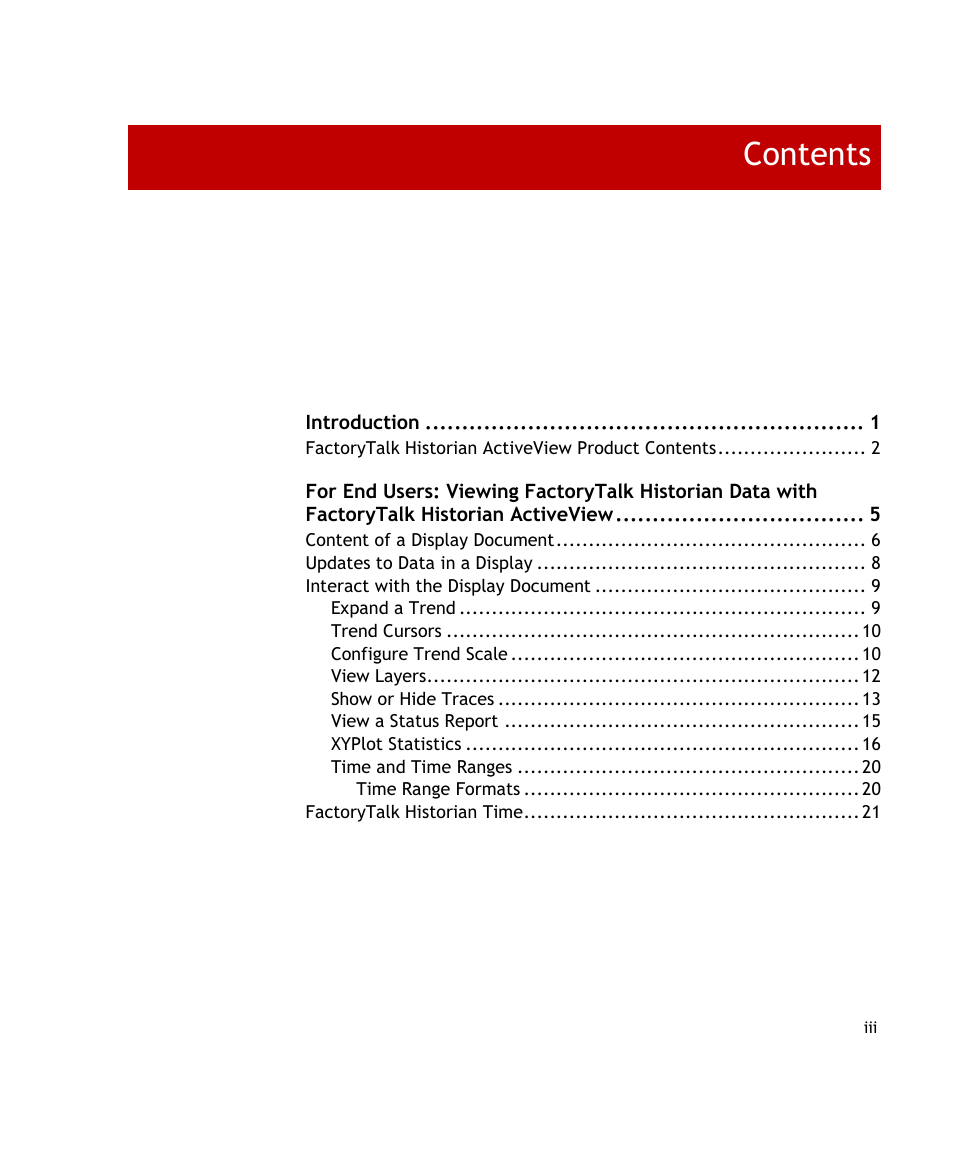 Rockwell Automation FactoryTalk Historian SE ActiveView 3.2 User Guide User Manual | Page 3 / 101